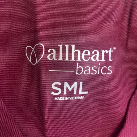 Maroon/red Allheart scrub top - Picture 2 of 2